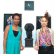 Virgin Islands artist La Vaughn Belle and Danish artist Jeanette Ehlers stand next to a model of their “Queen Mary” sculpture
